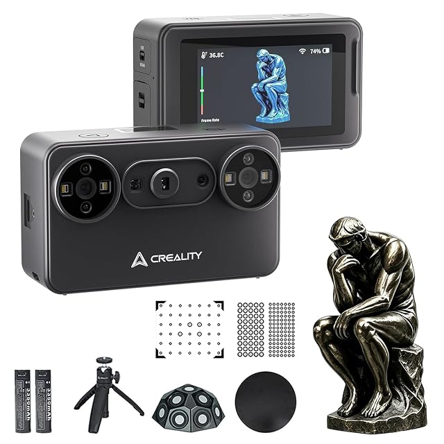 Scanner 3D compatto Creality Pika con schermo, batterie e treppiede