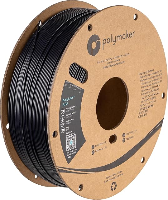 Bobina di filamento ASA PolyLite nero Polymaker