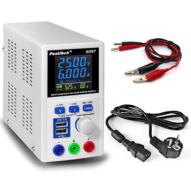 Alimentatore da banco switching PeakTech 6227 con display LCD