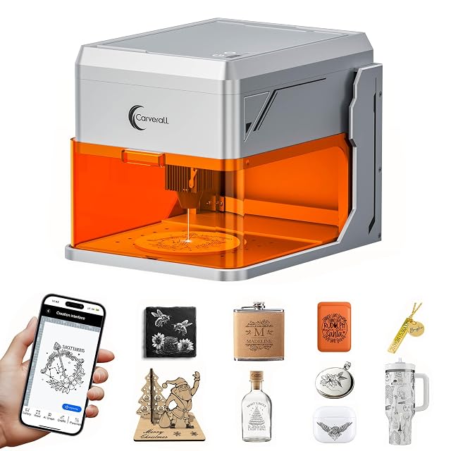 Incisore laser chiuso Carverall A1 Pro con finestra di osservazione arancione
