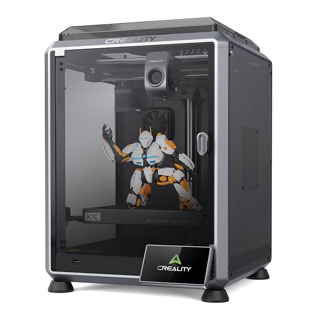 Stampante 3D CoreXY chiusa Creality K1C con sportello oscurato e touchscreen frontale