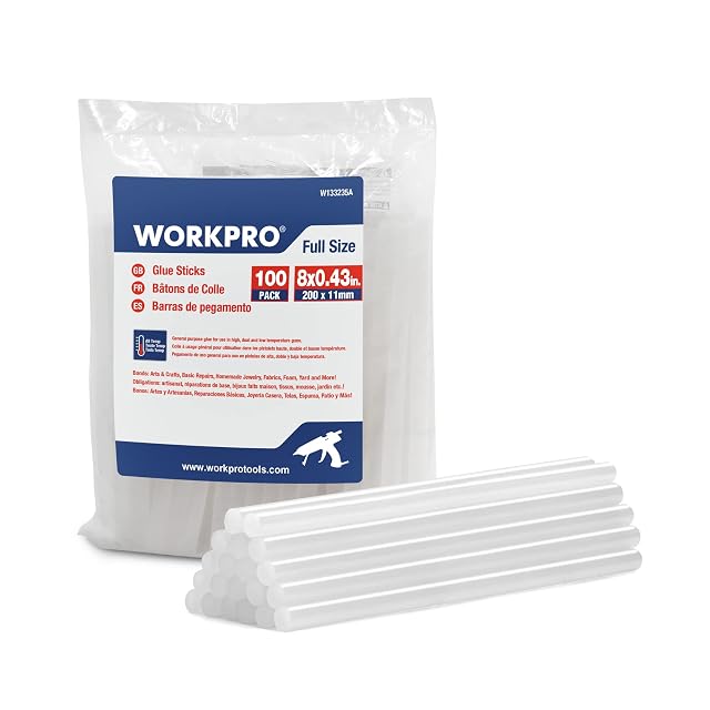 Busta WORKPRO W133235A con la scritta full size, 100 pack, 200 × 11 mm, con stick traslucidi sciolti