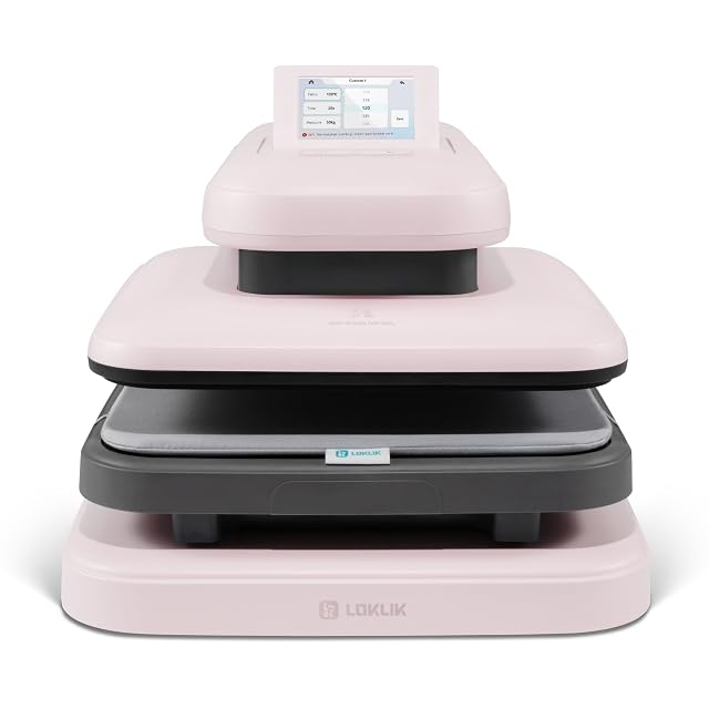 Pressa a caldo LOKLiK ImPress Auto Heat Press 2 rosa con touchscreen sulla piastra superiore
