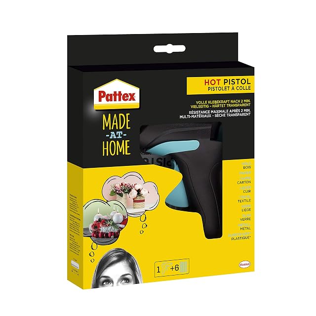 Pistola per colla a caldo Pattex Made at Home nella sua confezione