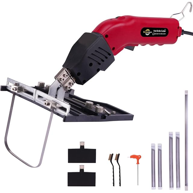 Coltello caldo per polistirolo Komsepor rosso da 200 W con lame intercambiabili
