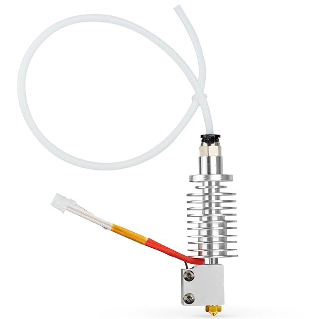 Hotend Anycubic Vyper con dissipatore alettato, blocco riscaldante, ugello in ottone, cavo collegato e un tubo in PTFE bianco