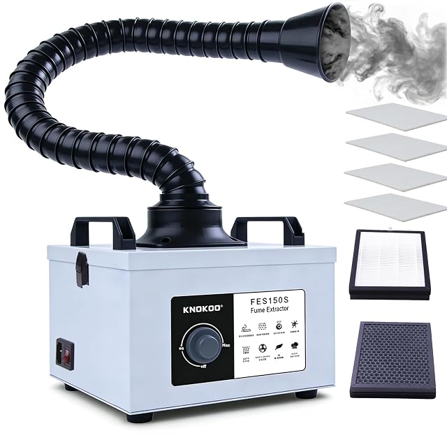 Aspiratore di fumi da banco KNOKOO FES150S con braccio di aspirazione