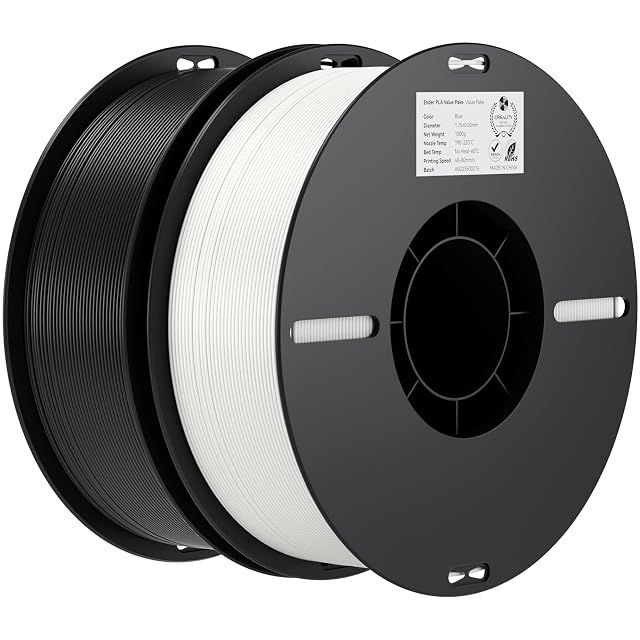 Due bobine di filamento Creality Ender PLA in nero e bianco