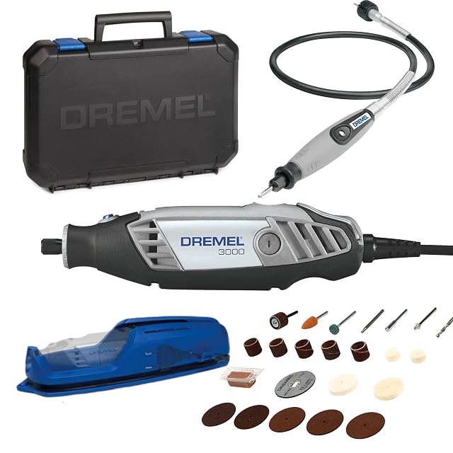 Utensile rotativo Dremel 3000 con albero flessibile, complemento, valigetta e accessori