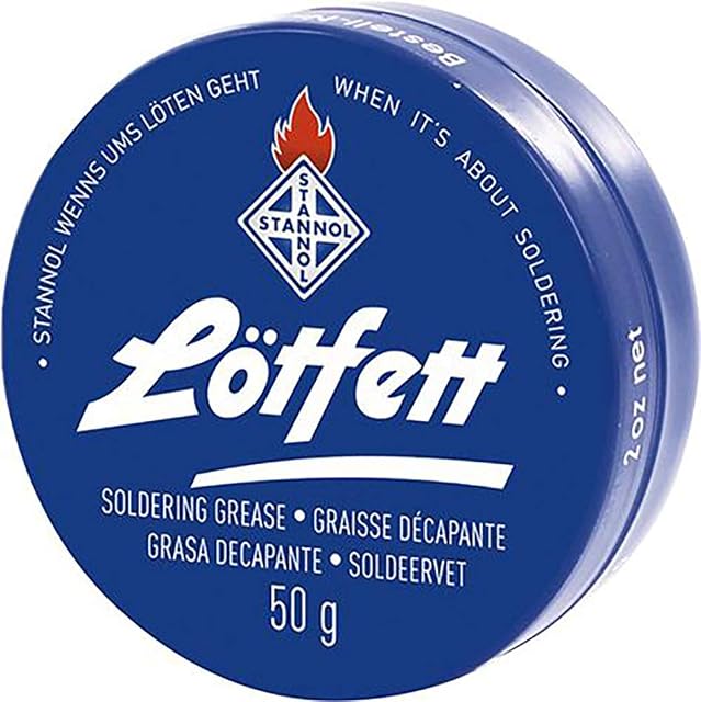 Latta blu Stannol Lötfett con la scritta grasso per saldatura, 50 g, 2 oz netti