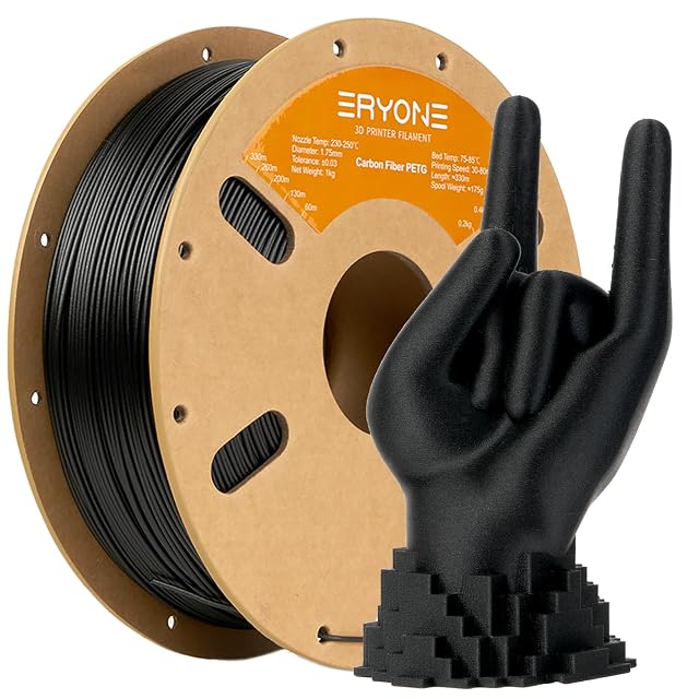 Bobina di filamento PETG fibra di carbonio nero ERYONE