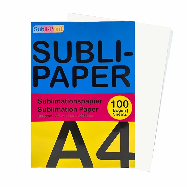 Confezione Subli-Print con etichetta Subli-Paper, 100 g/m², A4 210 × 297 mm, 100 fogli