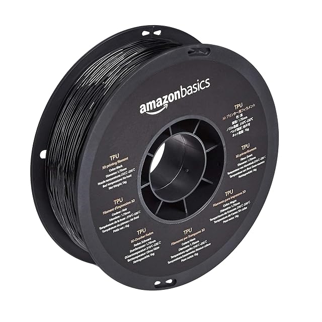 Bobina di filamento TPU nero Amazon Basics con indicatore